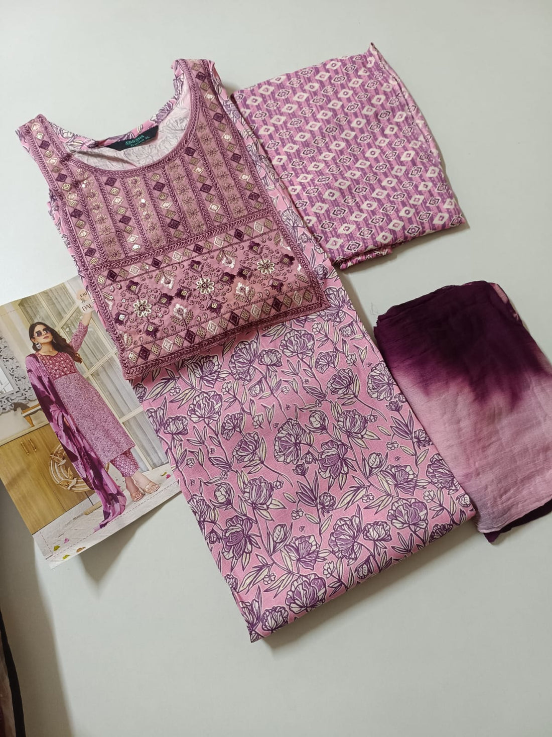 Embroidered Cotton Chudidhar Set
