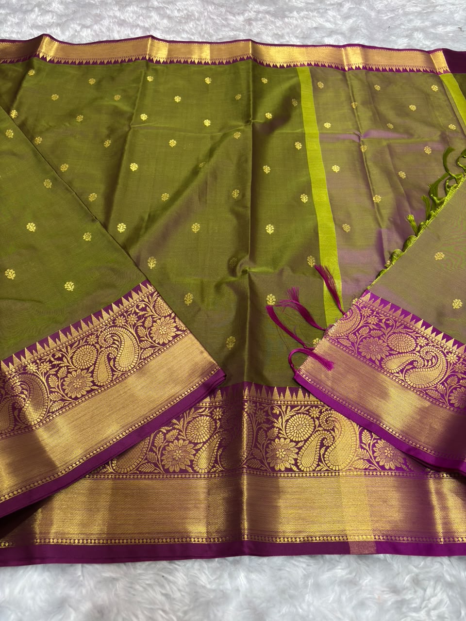 DUAL COLOUR  SEMI KATTAN SILK SAREES