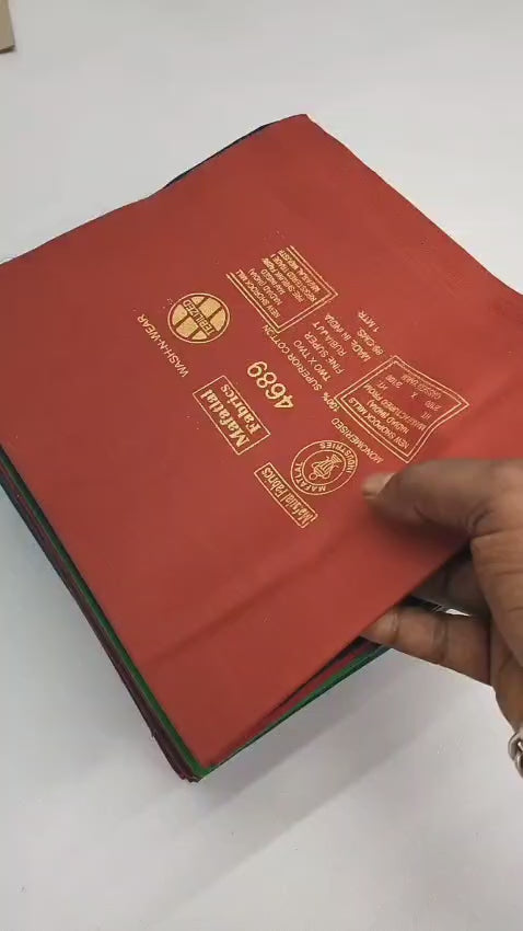 Pure Cotton 2x2 Blouse Fabric – 1 Meter | 25-Piece Random Colour Combo